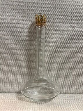 Avon Clear Bottle with Gold Lattice Rim